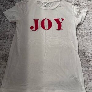 1901 White Tee with Red JOY Print